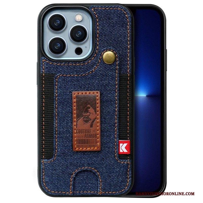 Cover iPhone 14 Pro Porta Carte E Cinturino Per Jeans