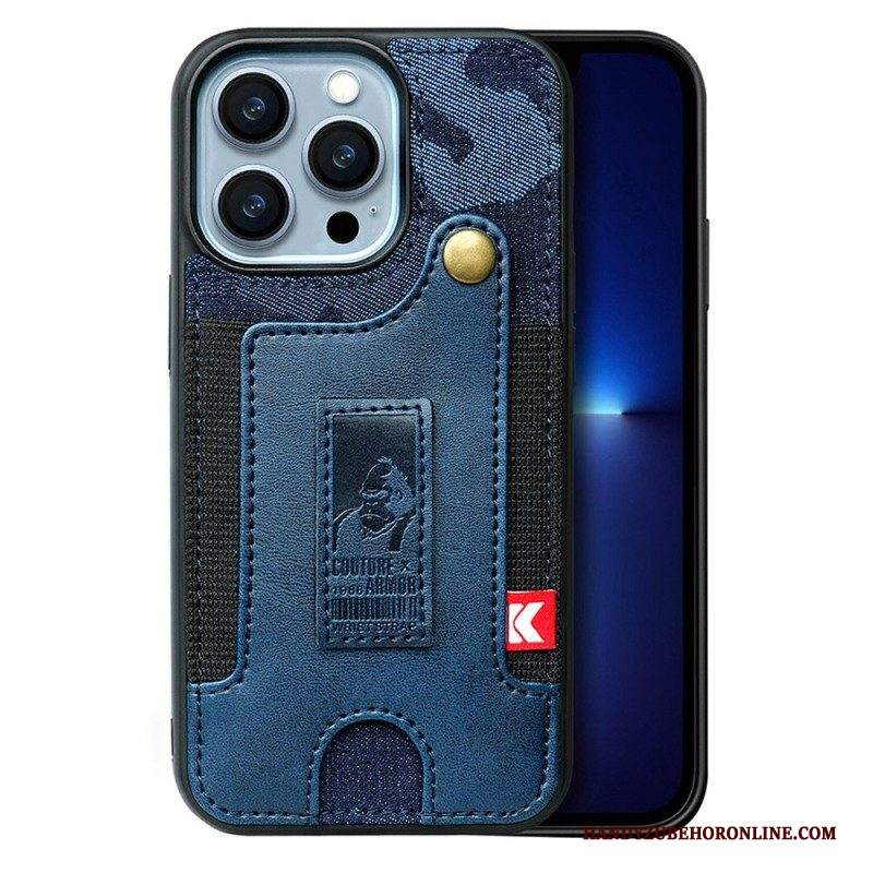 Cover iPhone 14 Pro Porta Carte E Cinturino Per Jeans