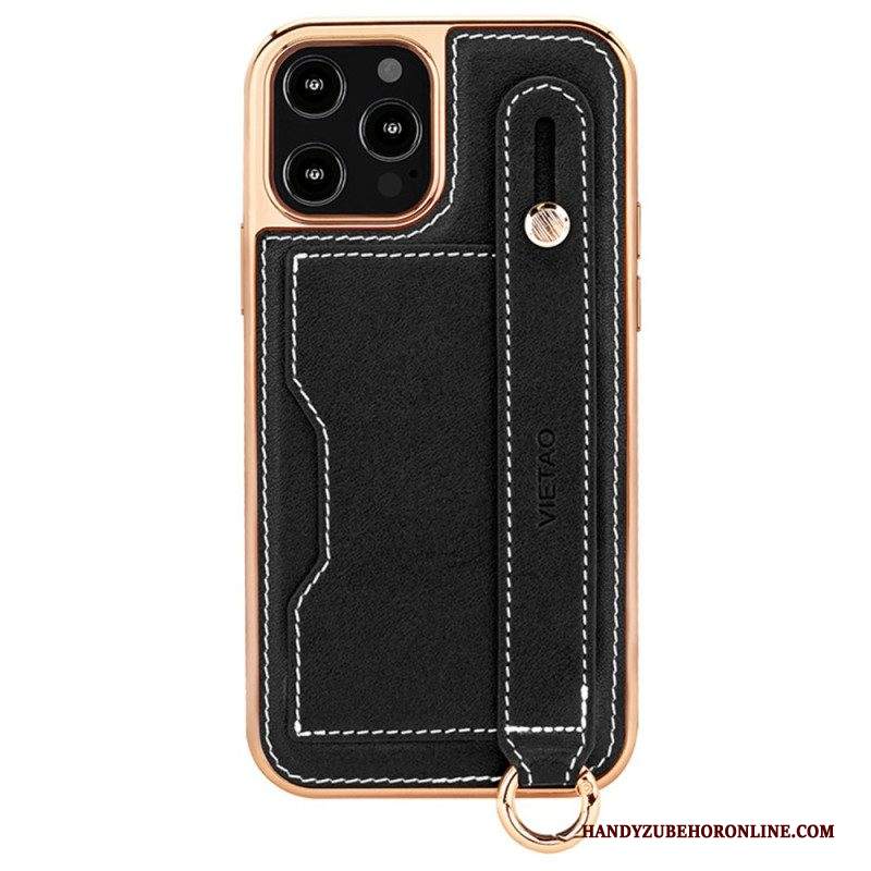 Cover iPhone 14 Pro Portacarte Con Cinghia Di Sostegno Vietao