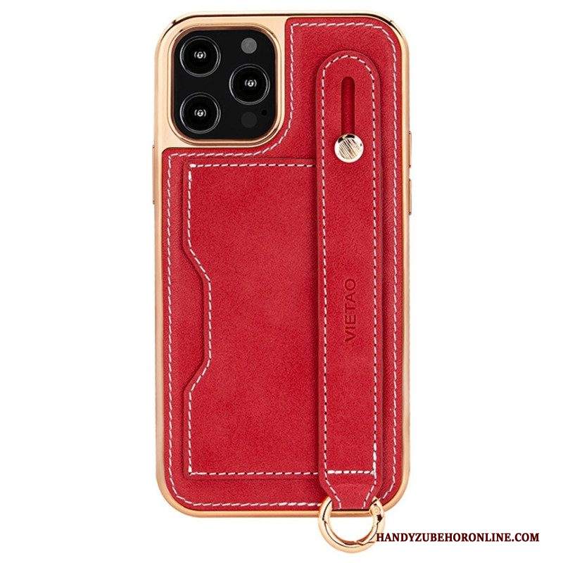 Cover iPhone 14 Pro Portacarte Con Cinghia Di Sostegno Vietao