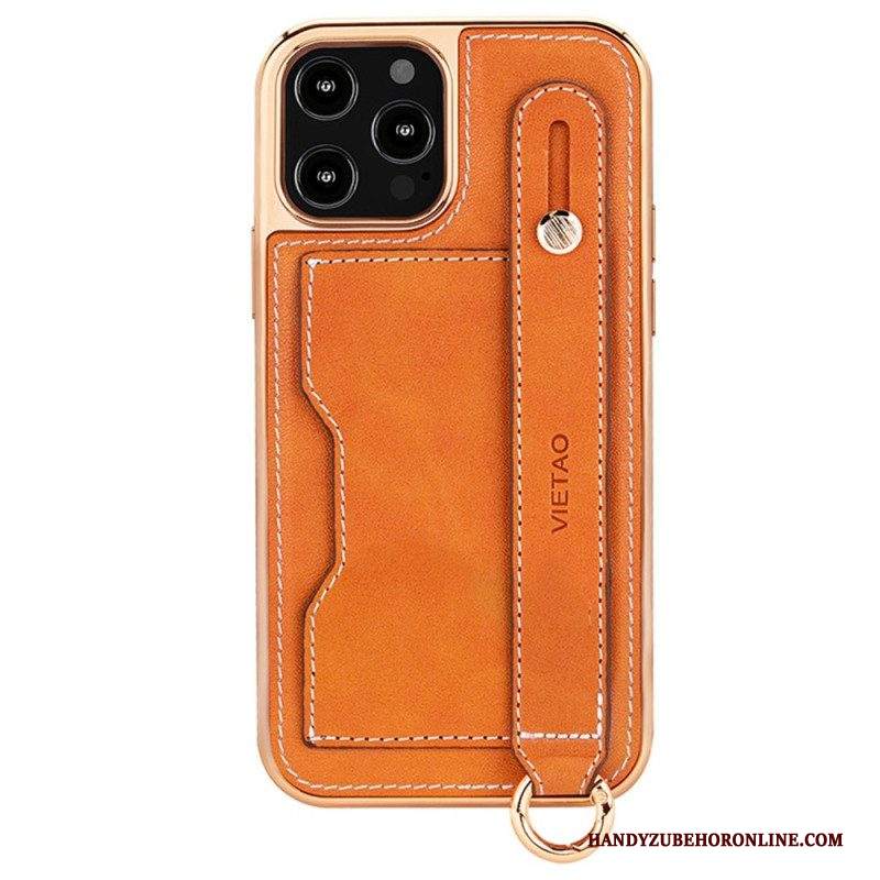 Cover iPhone 14 Pro Portacarte Con Cinghia Di Sostegno Vietao