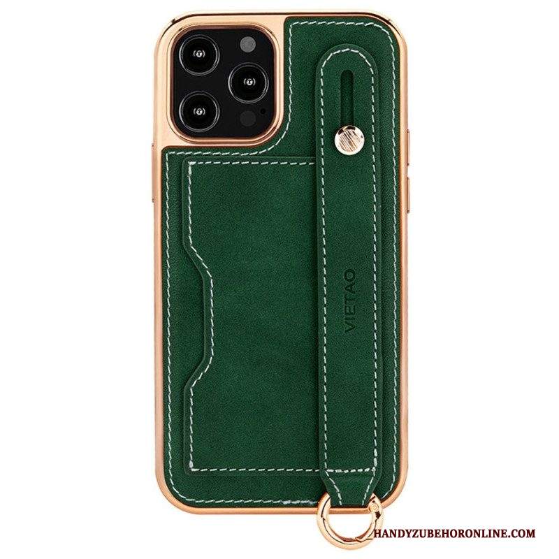 Cover iPhone 14 Pro Portacarte Con Cinghia Di Sostegno Vietao