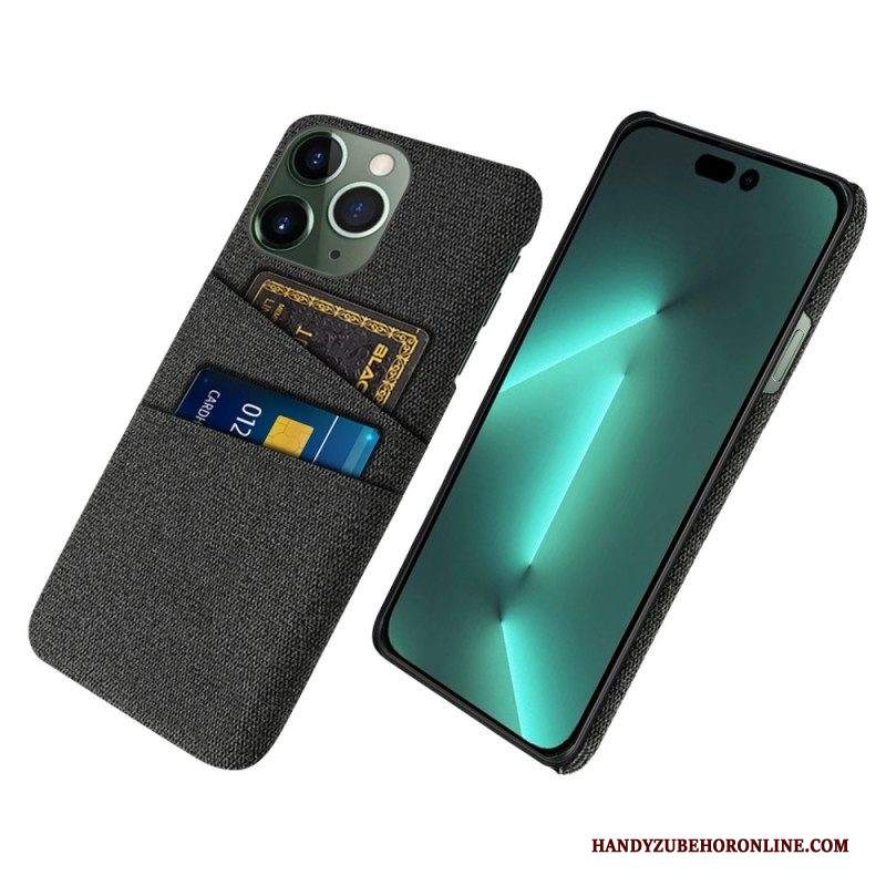 Cover iPhone 14 Pro Portacarte In Tessuto