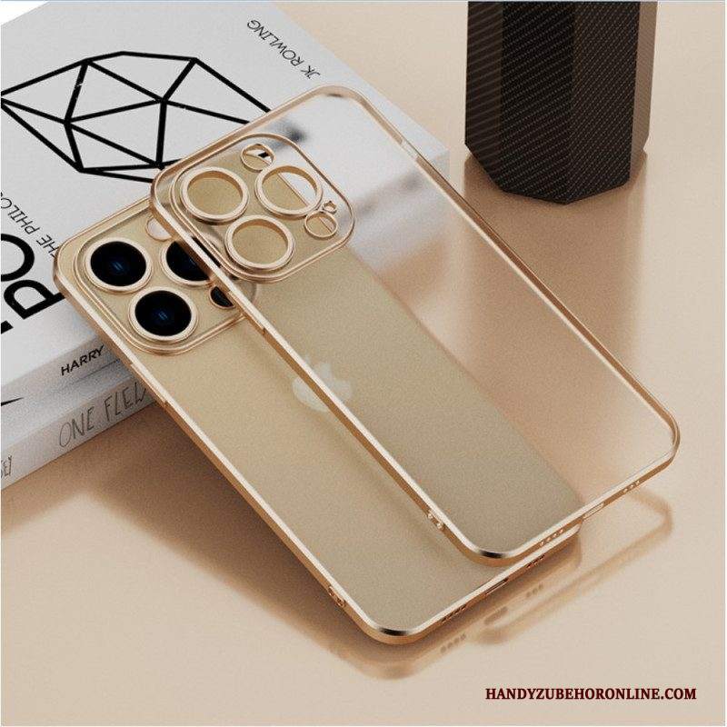 Cover iPhone 14 Stile Metallico Trasparente