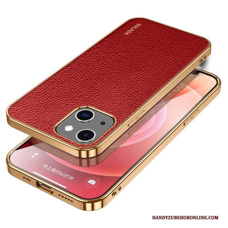 Cover iPhone 14 Stile Pelle Sulada