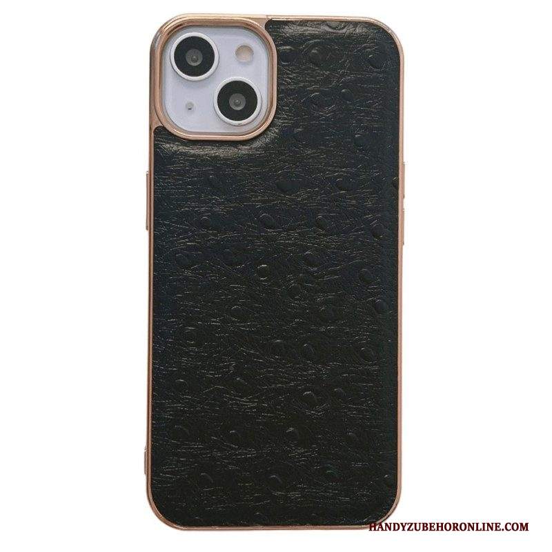 Cover iPhone 14 Vera Pelle Martellata