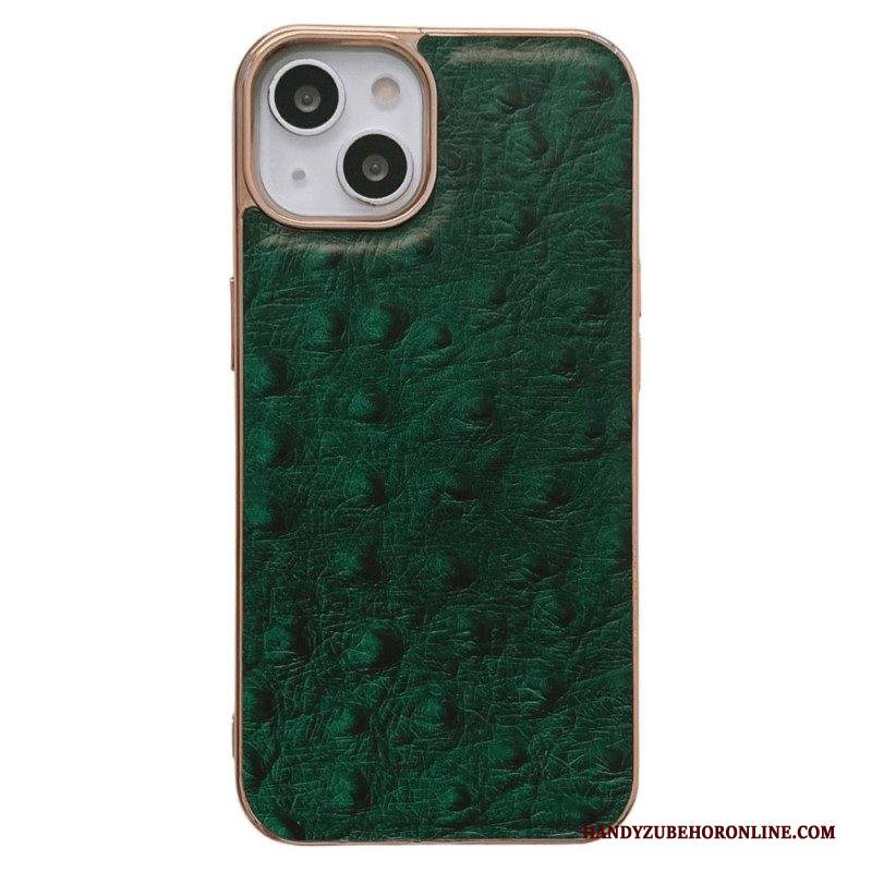 Cover iPhone 14 Vera Pelle Martellata