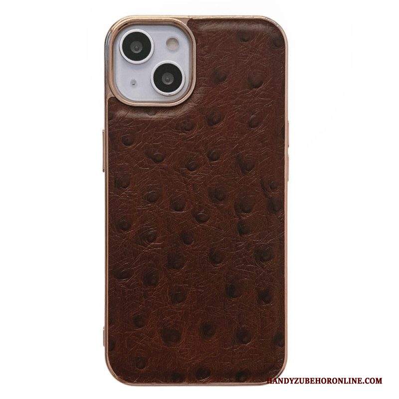 Cover iPhone 14 Vera Pelle Martellata