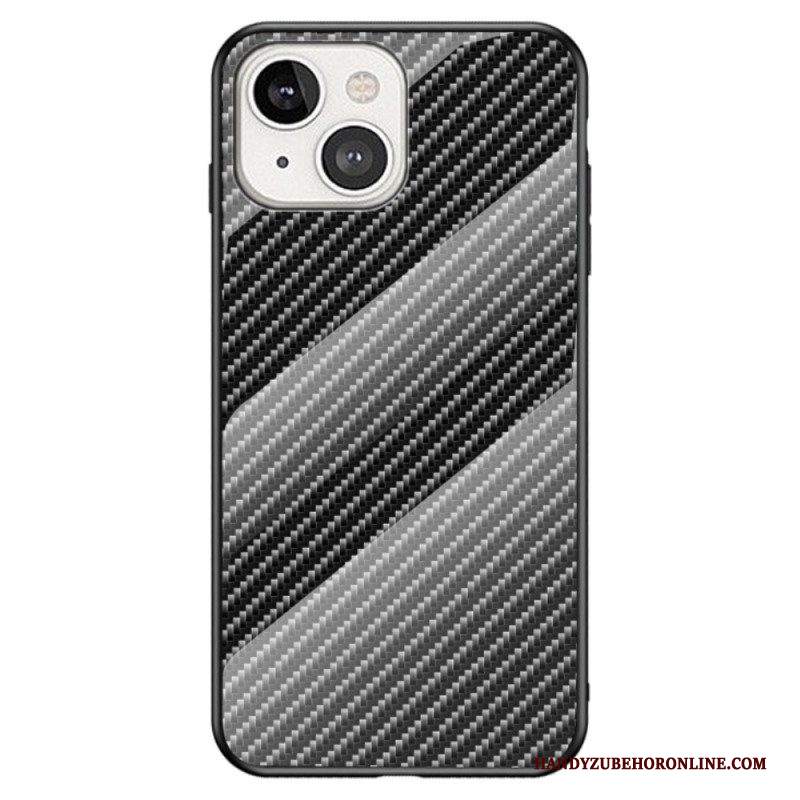 Cover iPhone 14 Vetro Temperato In Fibra Di Carbonio