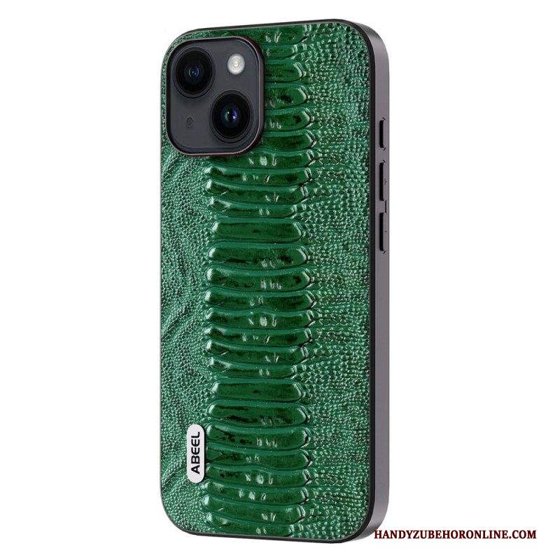 Cover iPhone 15 Plus Abeel In Vera Pelle