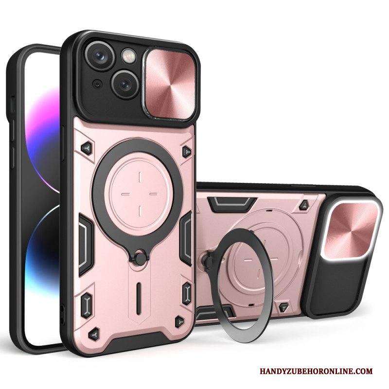 Cover iPhone 15 Plus Anello Di Supporto E Otturatore Per Fotocamera