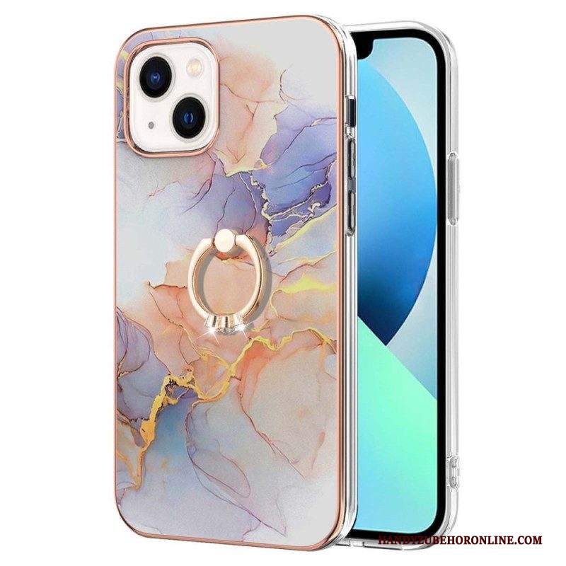 Cover iPhone 15 Plus Anello Di Supporto In Marmo