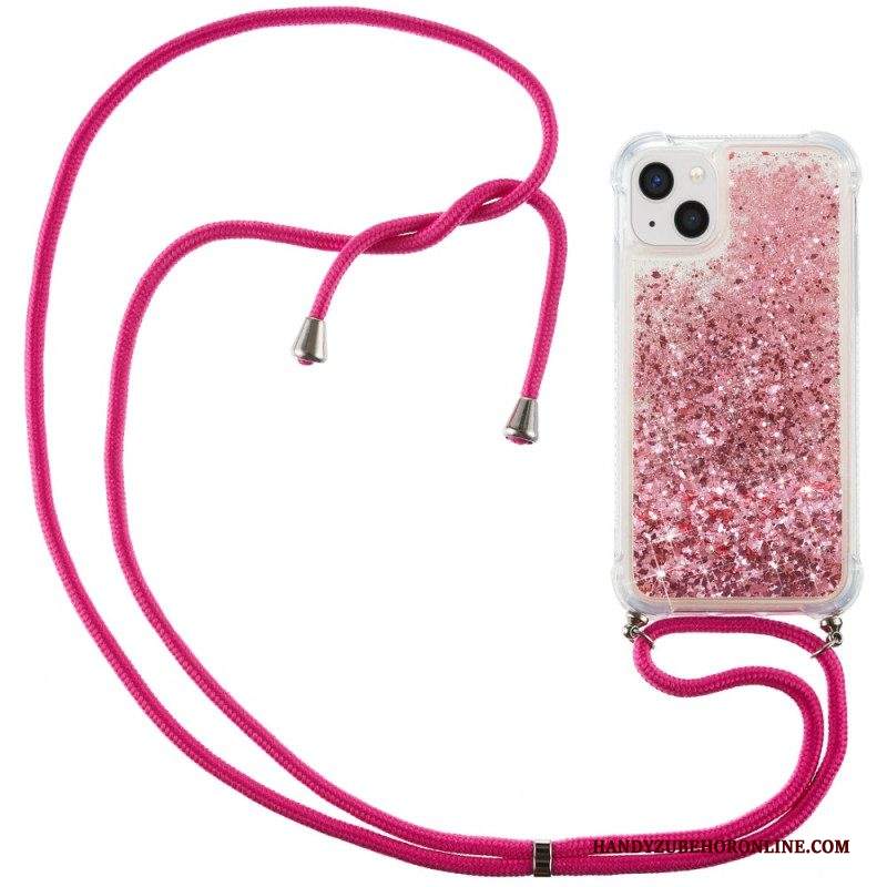 Cover iPhone 15 Plus Cordoncino Con Paillettes