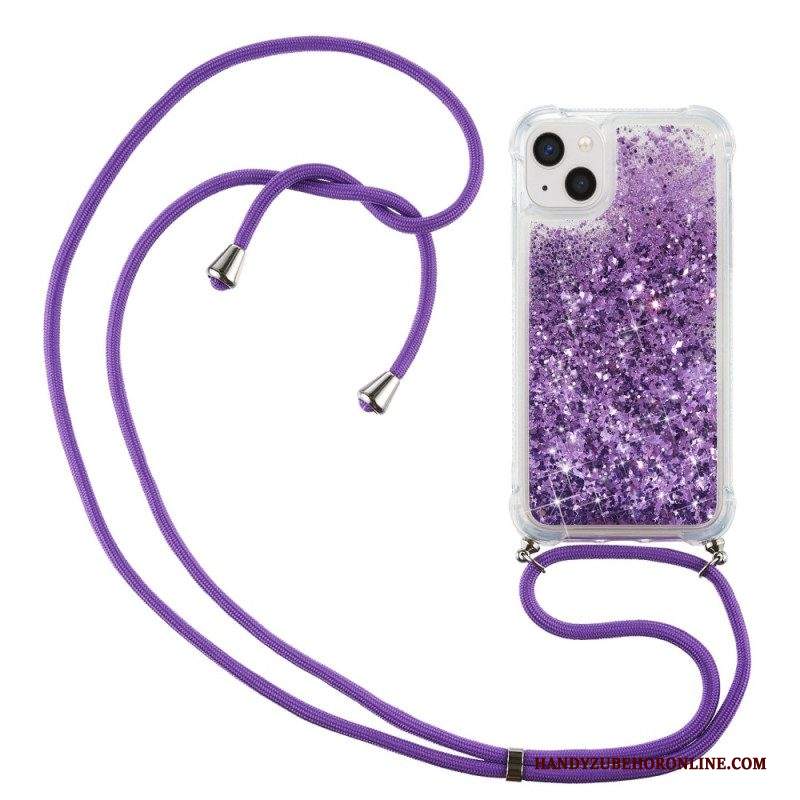 Cover iPhone 15 Plus Cordoncino Con Paillettes