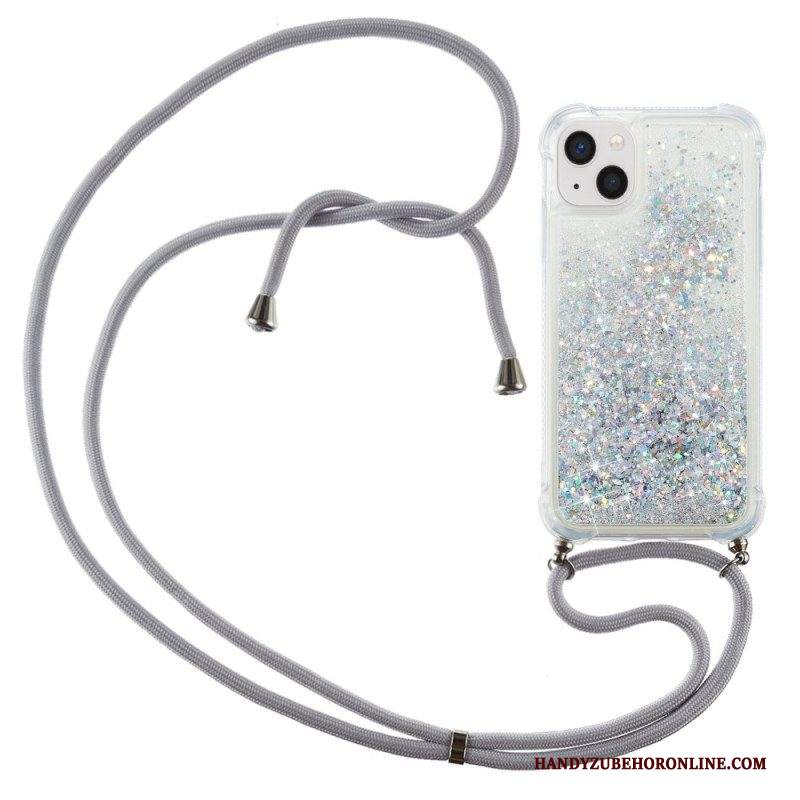 Cover iPhone 15 Plus Cordoncino Con Paillettes