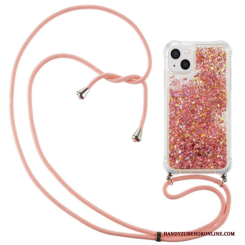 Cover iPhone 15 Plus Cordoncino Con Paillettes