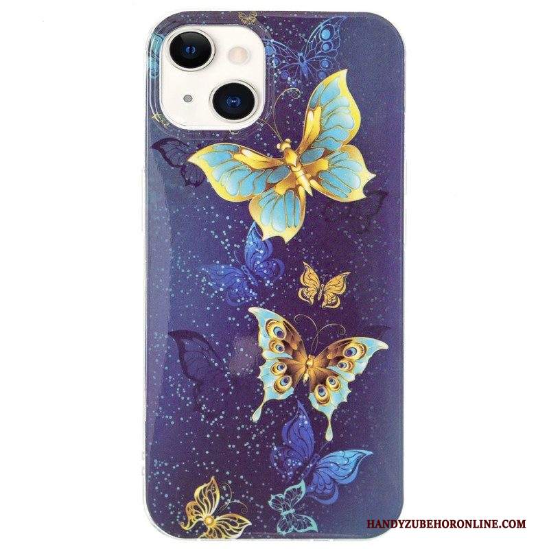 Cover iPhone 15 Plus Farfalle Fluorescenti