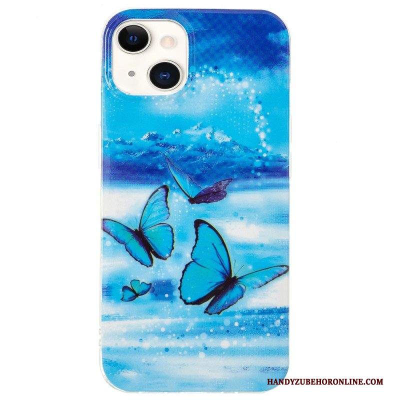 Cover iPhone 15 Plus Farfalle Fluorescenti