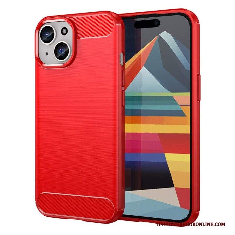 Cover iPhone 15 Plus Fibra Di Carbonio Spazzolata