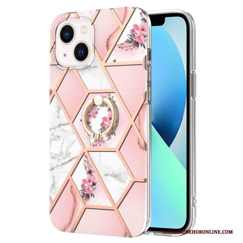 Cover iPhone 15 Plus Porta-anello Con Fiori