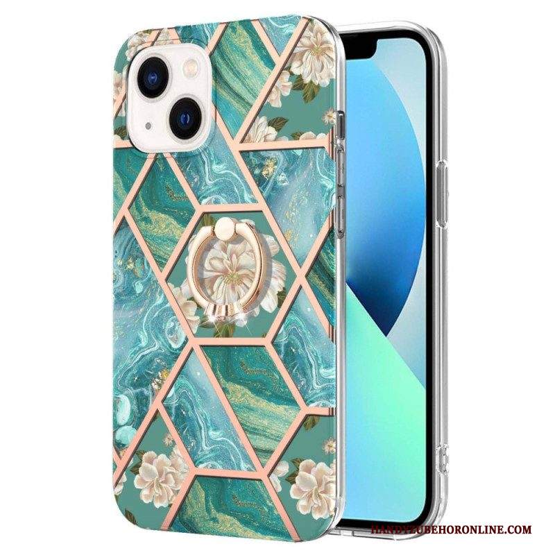 Cover iPhone 15 Plus Porta-anello Con Fiori