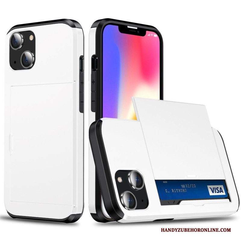 Cover iPhone 15 Plus Portacarte Integrato Con Effetto Metallo