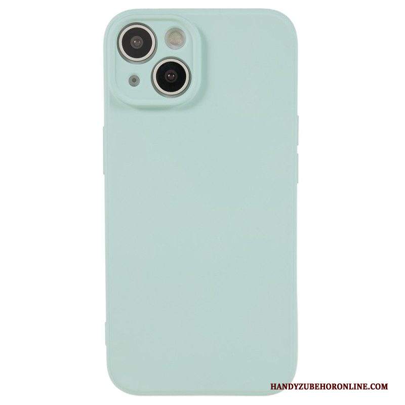 Cover iPhone 15 Plus Silicone Pastello E Microfibra