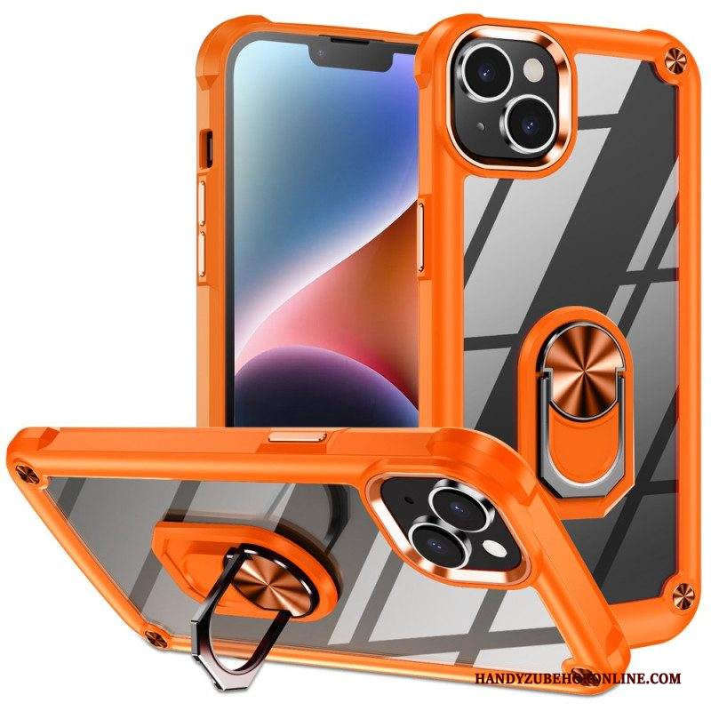 Cover iPhone 15 Plus Trasparente Con Anello Di Supporto