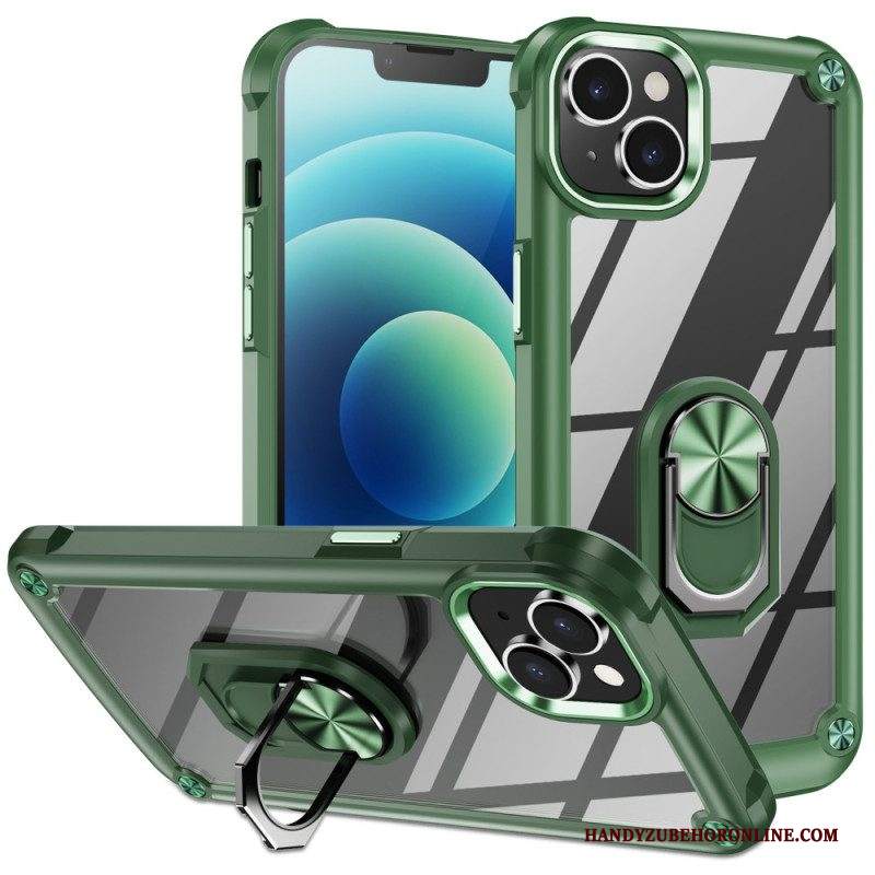 Cover iPhone 15 Plus Trasparente Con Anello Di Supporto