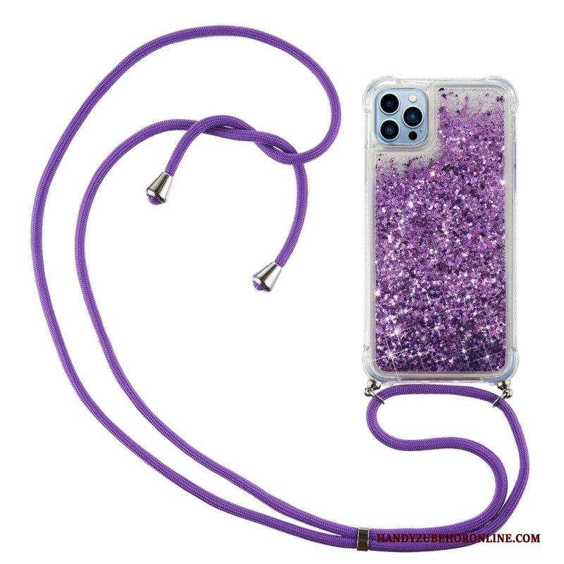 Cover iPhone 15 Pro Cordoncino Con Paillettes