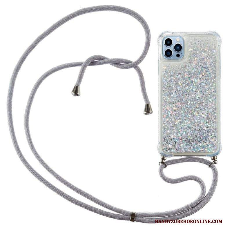 Cover iPhone 15 Pro Cordoncino Con Paillettes