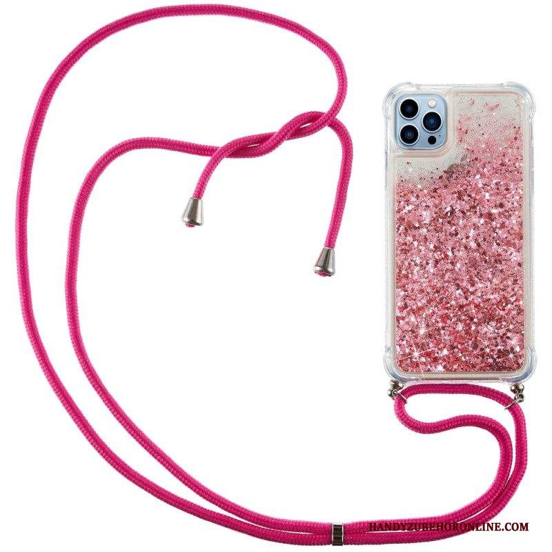 Cover iPhone 15 Pro Cordoncino Con Paillettes