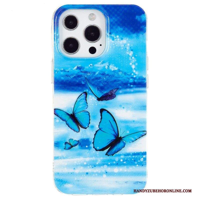 Cover iPhone 15 Pro Farfalle Fluorescenti