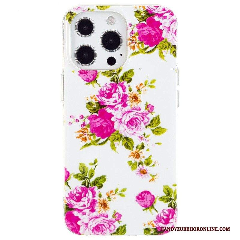 Cover iPhone 15 Pro Fiori Fluorescenti