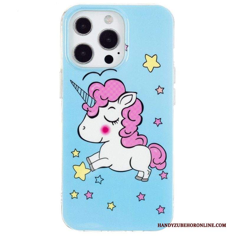 Cover iPhone 15 Pro Unicorno Fluorescente