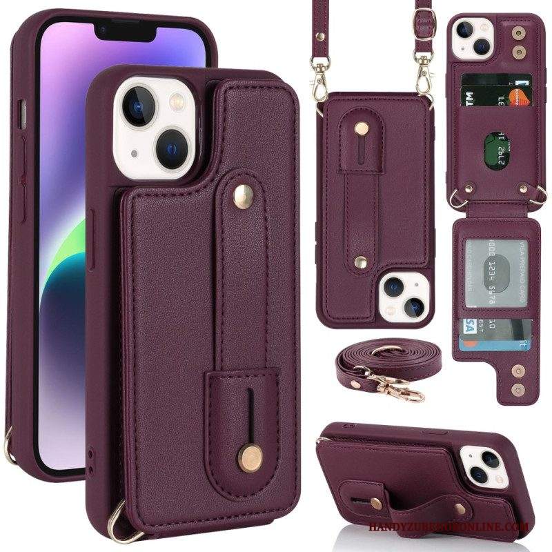 Cover iPhone 15 Tracolla Portacarte E Tracolla