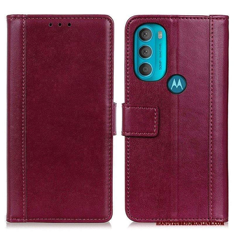 Custodia A Portafoglio Moto G71 5G Versione Colorata Effetto Pelle