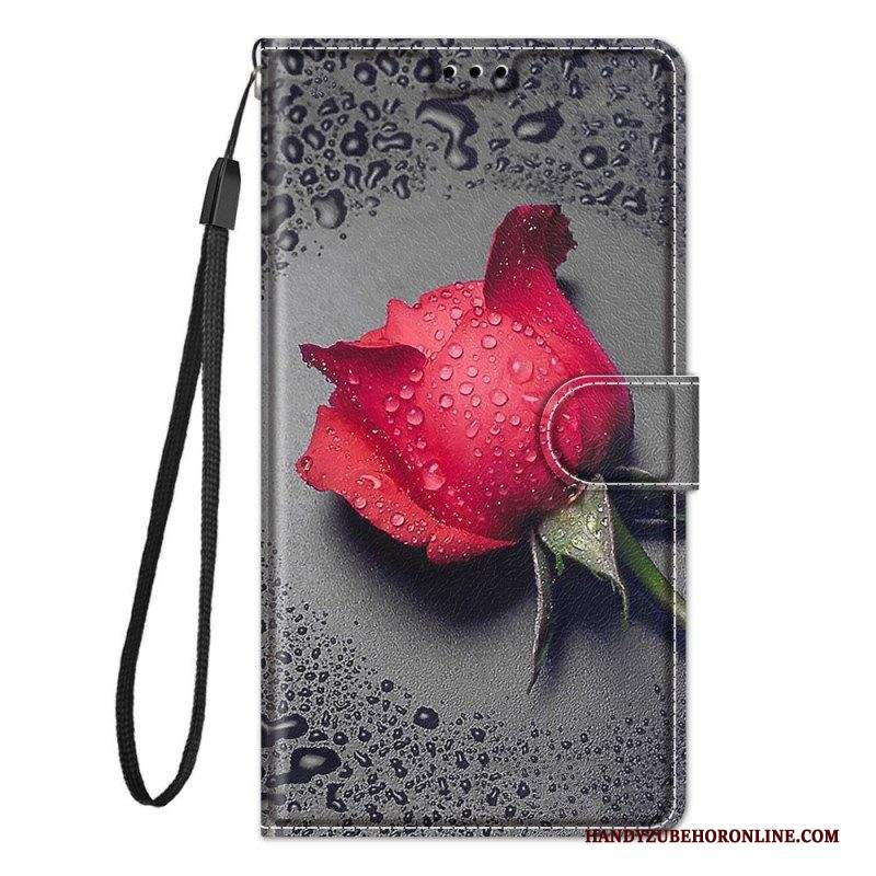 Custodia A Portafoglio Samsung Galaxy M53 5G Rose Con Cordino