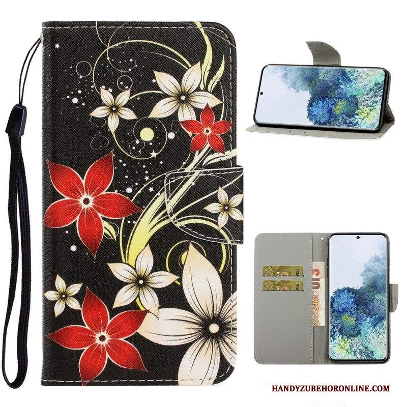 Custodia A Portafoglio Samsung Galaxy S21 5G Fiori Strappy Colorati