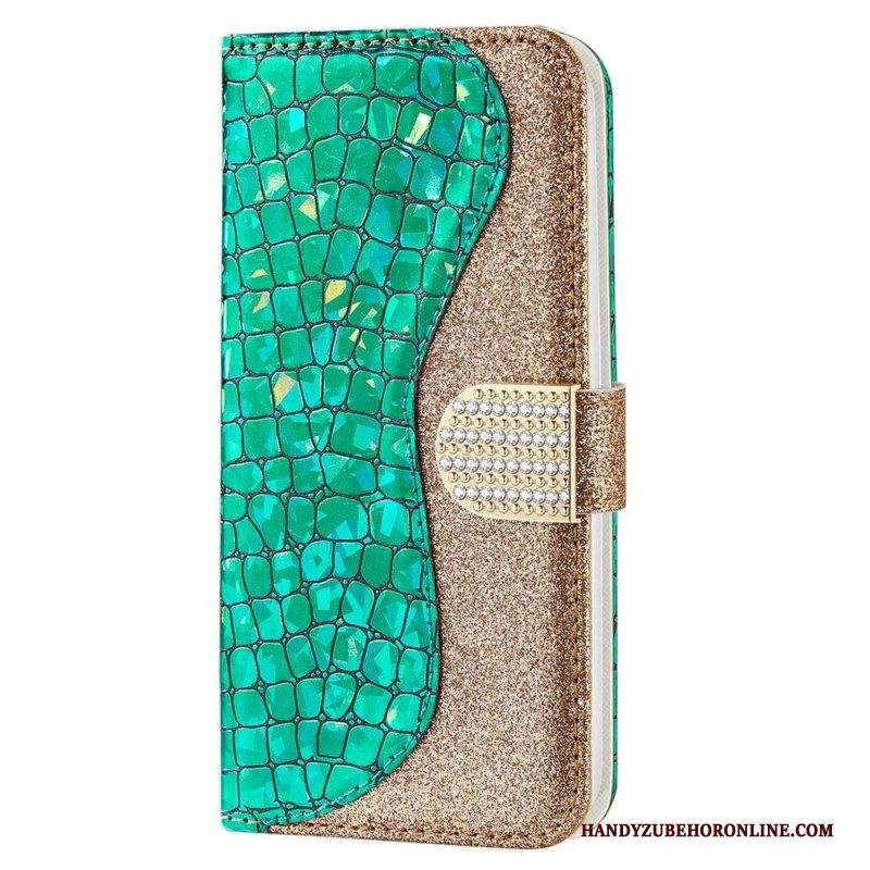 Custodia A Portafoglio Samsung Galaxy S23 5G Diamanti Coccodrillo