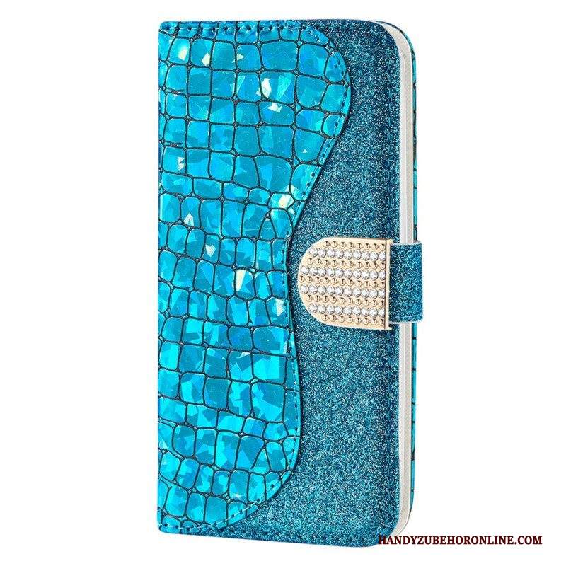 Custodia A Portafoglio Samsung Galaxy S23 5G Diamanti Coccodrillo