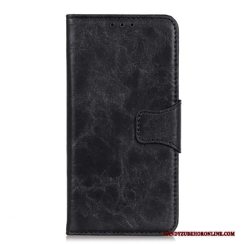 Custodia A Portafoglio Xiaomi 12 Pro Chiusura Reversibile In Pelle Crosta