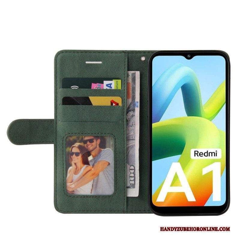 Custodia A Portafoglio Xiaomi Redmi A1 Ecopelle Firmata Bicolore