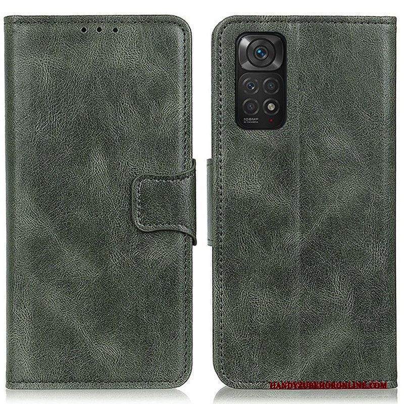 Custodia A Portafoglio Xiaomi Redmi Note 11 / 11S Chiusura Reversibile Effetto Pelle