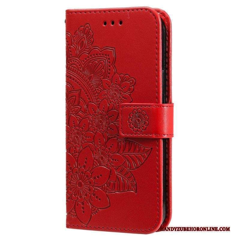 Custodia A Portafoglio Xiaomi Redmi Note 12 Pro Cinghia Fiore Mandala