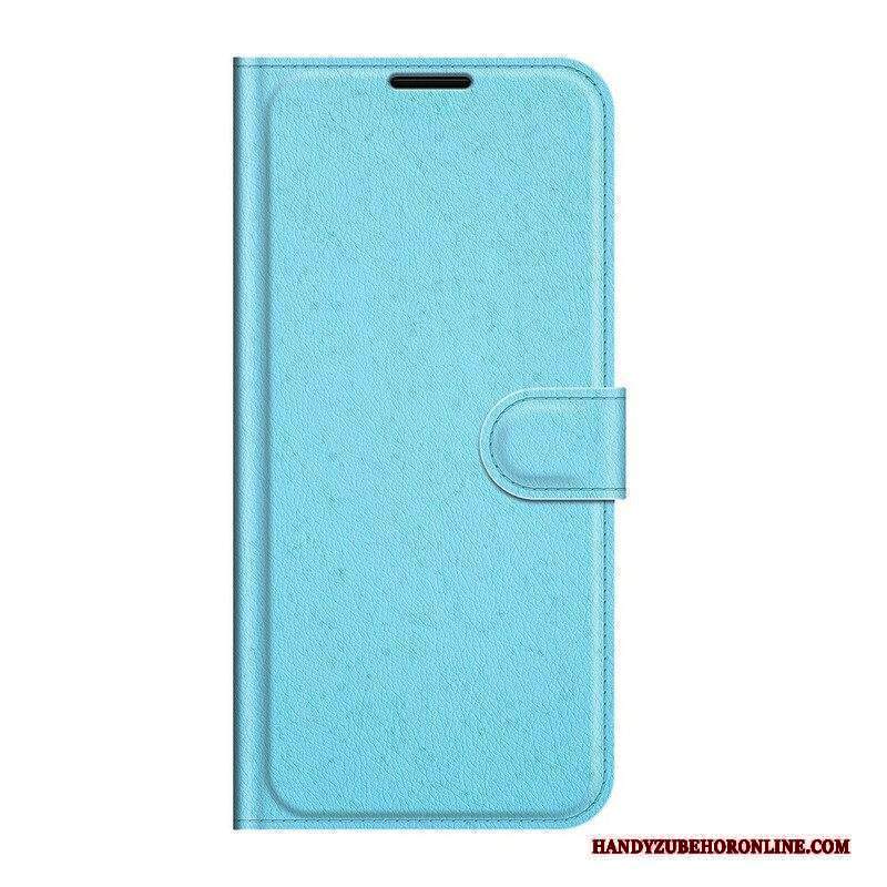 Custodia A Portafoglio iPhone 13 Mini Classico Effetto Pelle Litchi