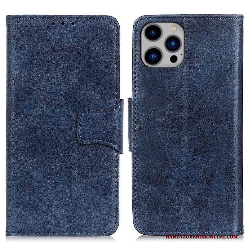 Custodia A Portafoglio iPhone 14 Plus Chiusura Magnetica Reversibile