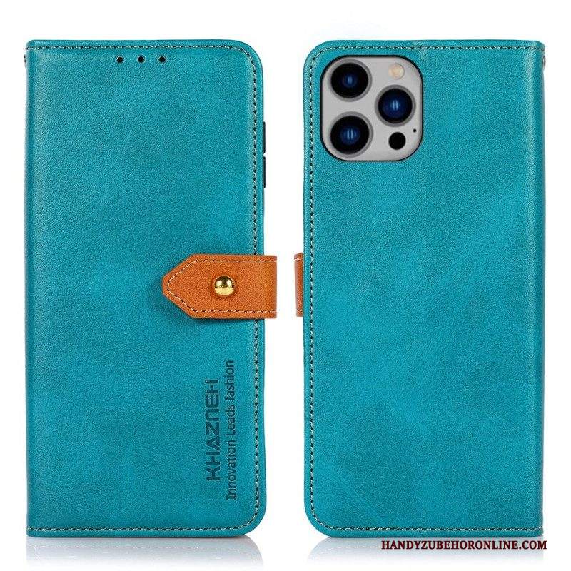 Custodia A Portafoglio iPhone 14 Plus Con Cinturino Khazneh