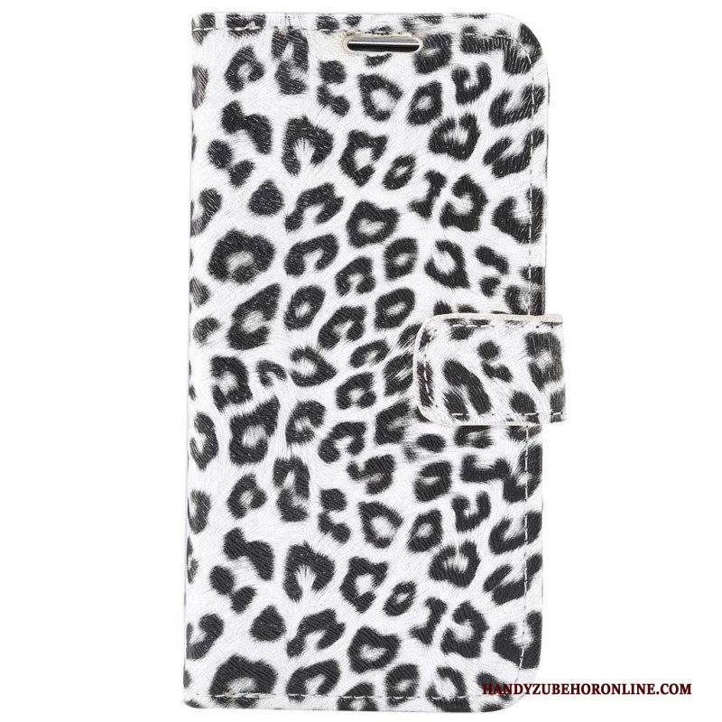 Custodia A Portafoglio iPhone 14 Plus Stile Pelle Di Leopardo