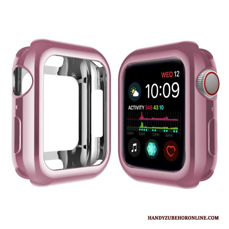 Custodia Apple Watch Series 4 Silicone Morbido Placcatura, Cover Apple Watch Series 4 Protezione Rosa Hemming